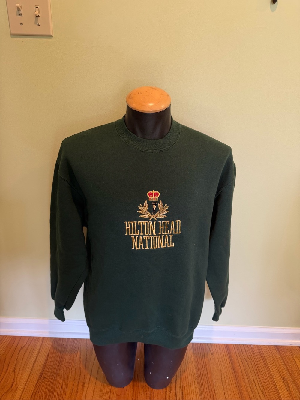 Vintage Dark Green Hilton Head National Crewneck Sweatshirt Size Large
